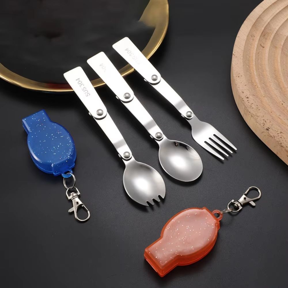 304 Stainless Steel Folding Camping Fork  Portable Travel Cutlery For Hiking And Picnic 1