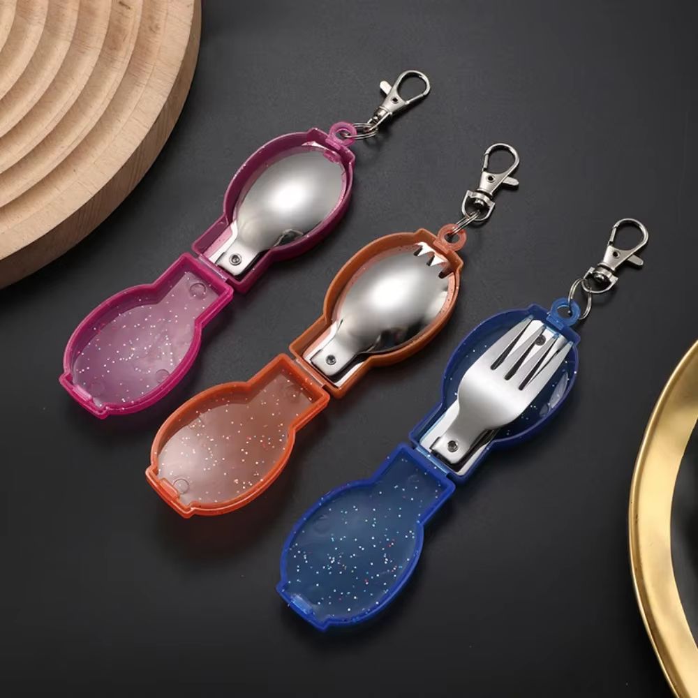 304 Stainless Steel Folding Camping Fork  Portable Travel Cutlery For Hiking And Picnic 2