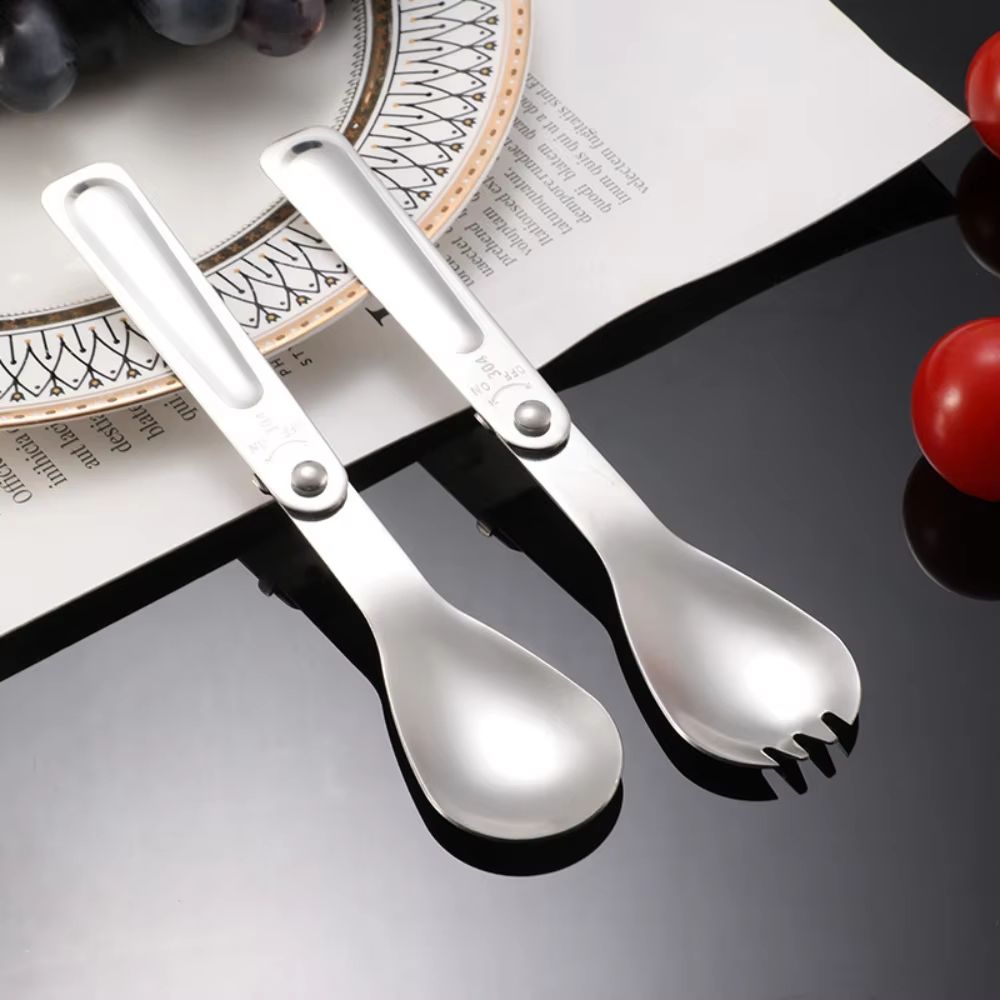 304 Stainless Steel Folding Camping Fork  Portable Travel Cutlery For Hiking And Picnic 4