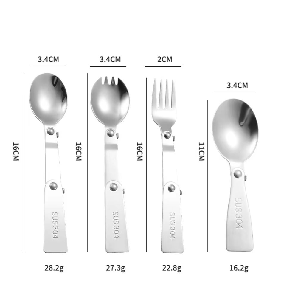 304 Stainless Steel Folding Camping Fork  Portable Travel Cutlery For Hiking And Picnic 5