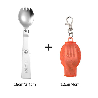 304 Stainless Steel Folding Camping Fork  Portable Travel Cutlery For Hiking And Picnic 8