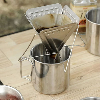 Mini 304 Stainless Steel Foldable Portable Coffee Dripper Rack 3