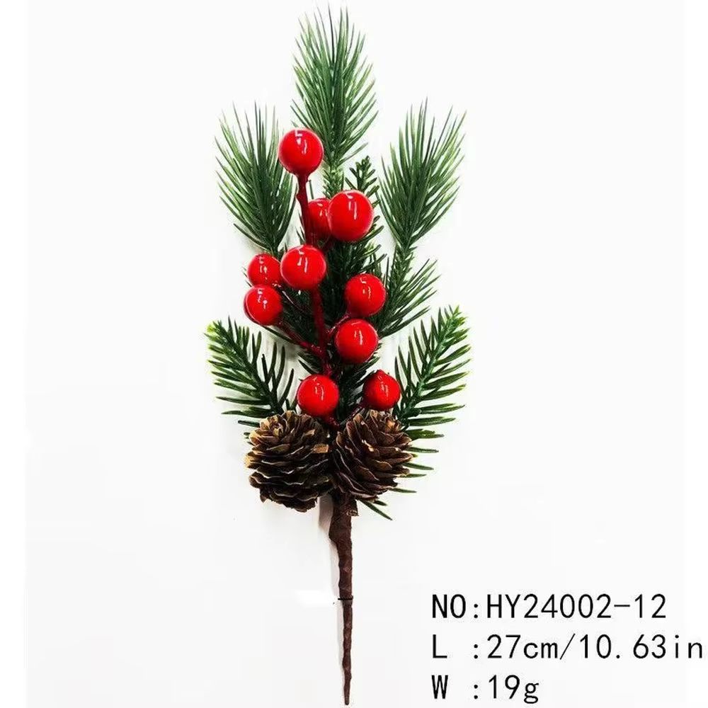 Green And Red Christmas Pine Branch Picks For DIY Holiday Decor 8
