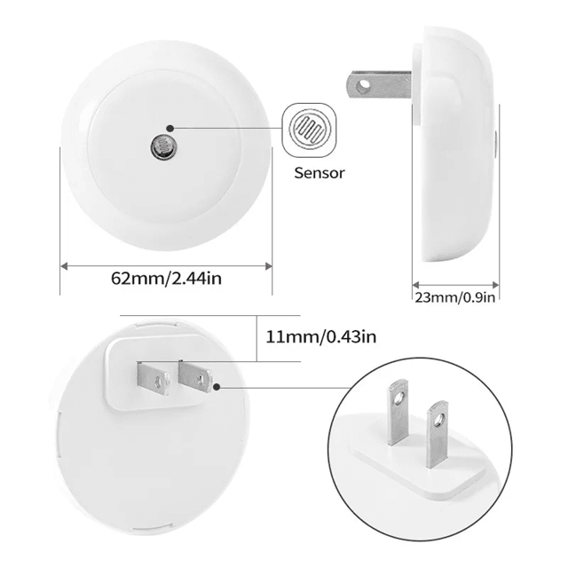 GlowEase Plug-In Smart Dusk to Dawn LED Night Light