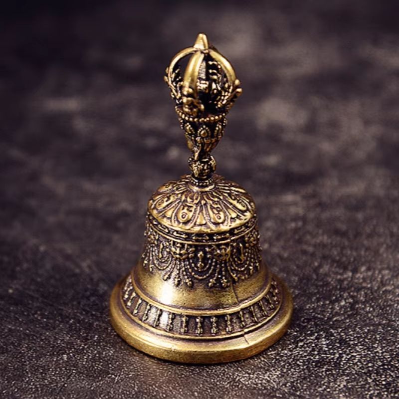 Antique Tibetan Brass Drop Bell Keychain And Wind Bell Ornament 5