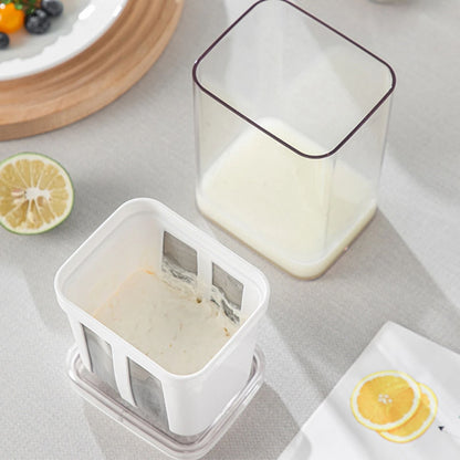 Greek Yogurt Strainer 1100ml Washable Kitchen Food Strainer With Lid 3