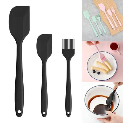 Silicone Spatula Set 3 Piece Non Stick Baking and Cooking Tools