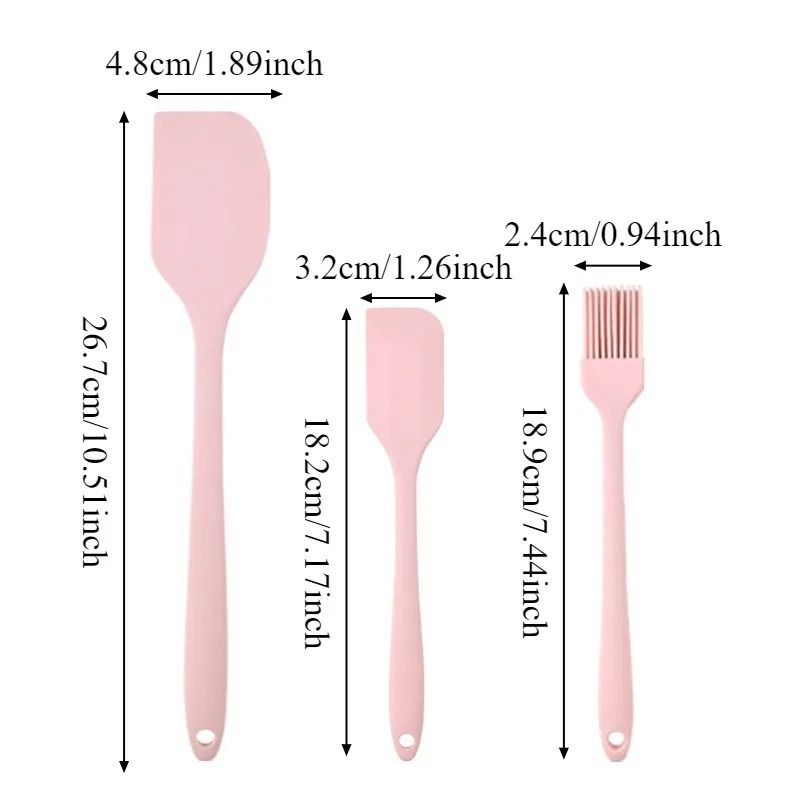 Silicone Spatula Set 3 Piece Non Stick Baking And Cooking Tools 2