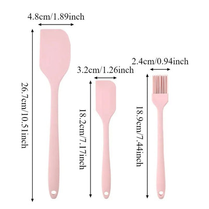 Silicone Spatula Set 3 Piece Non Stick Baking And Cooking Tools 2