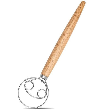 Danish Dough Whisk Stainless Steel Hand Mixer With Wooden Handle 7