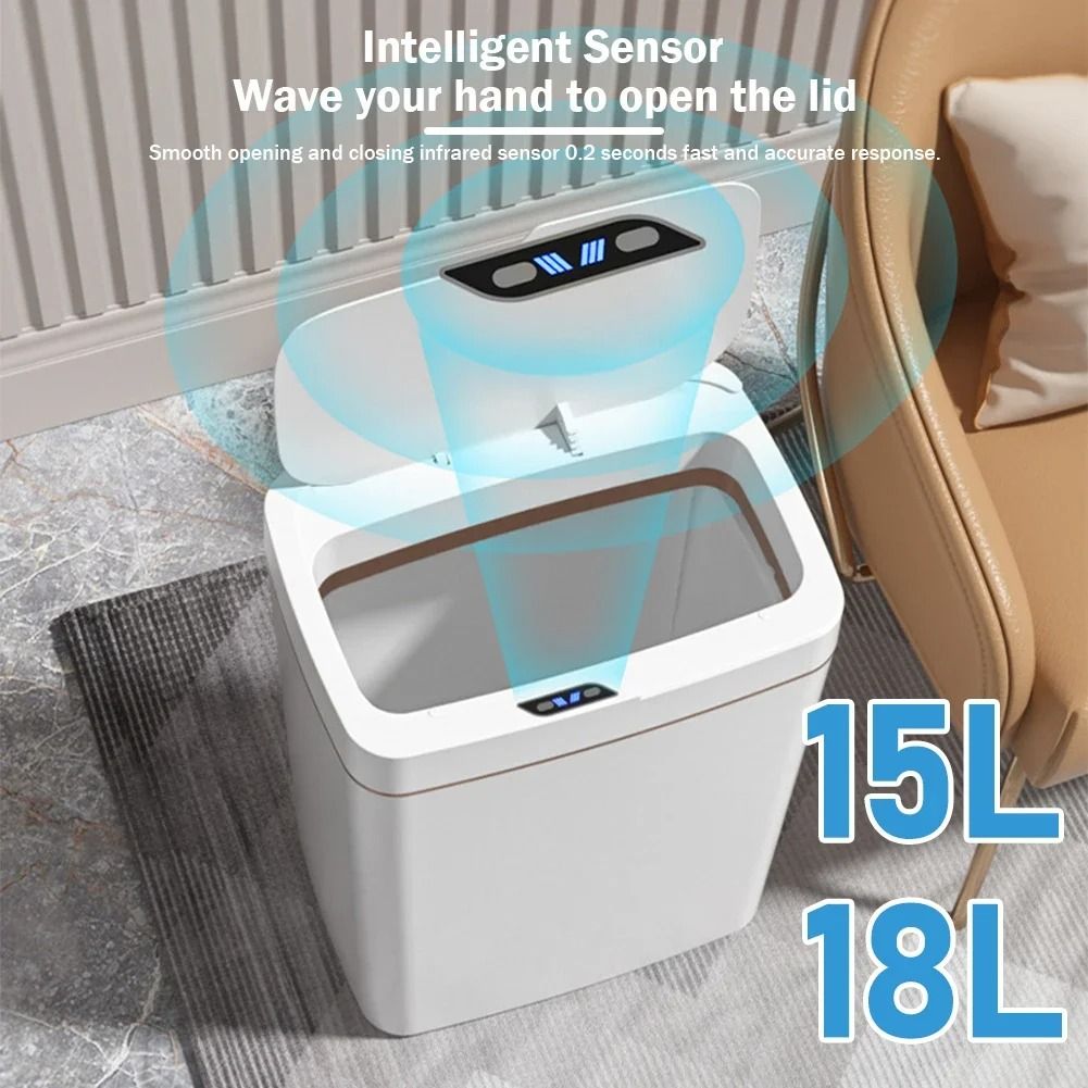 Smart Sensor Trash Can Touchless Automatic Waste Bin For Kitchen And Bathroom 3