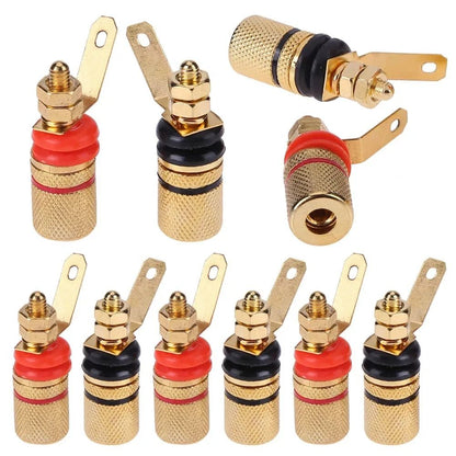Gold Plated Amplifier Speaker Terminal Binding Post Set for 4mm Banana Plugs