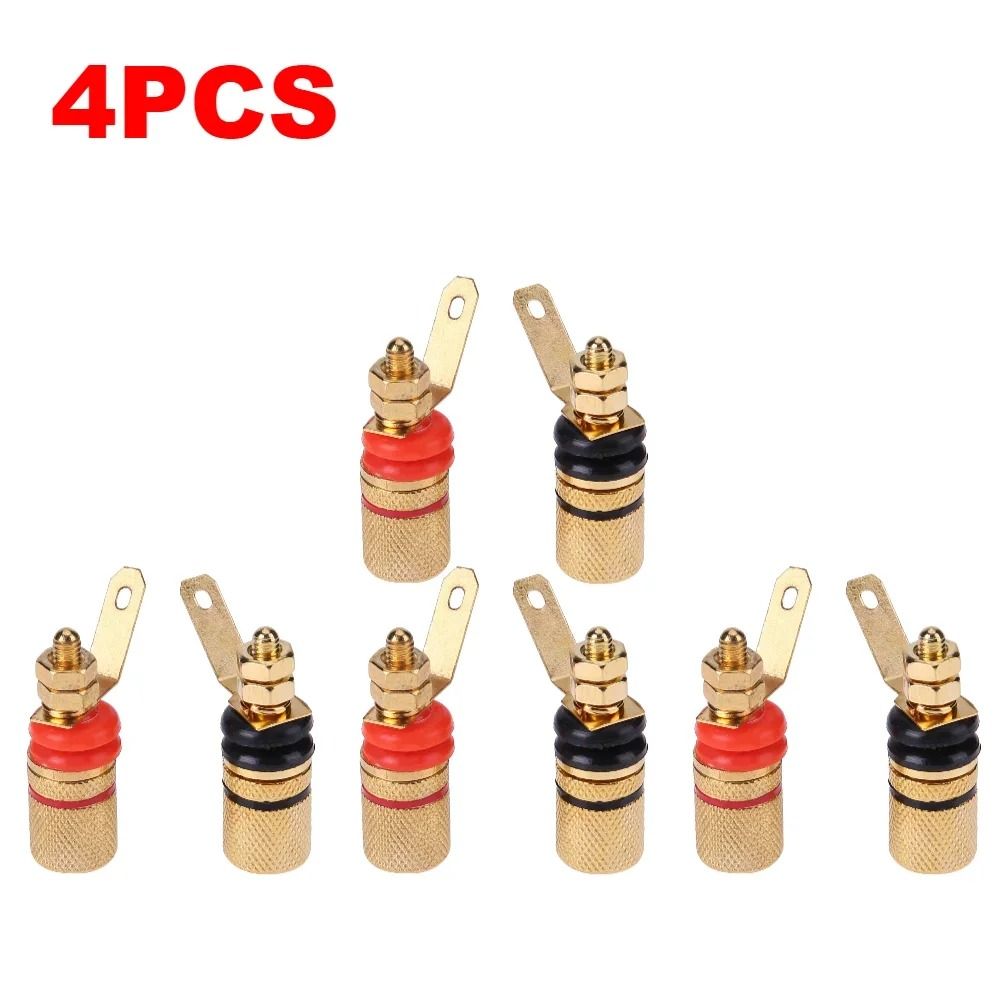 Gold Plated Amplifier Speaker Terminal Binding Post Set For 4mm Banana Plugs 9
