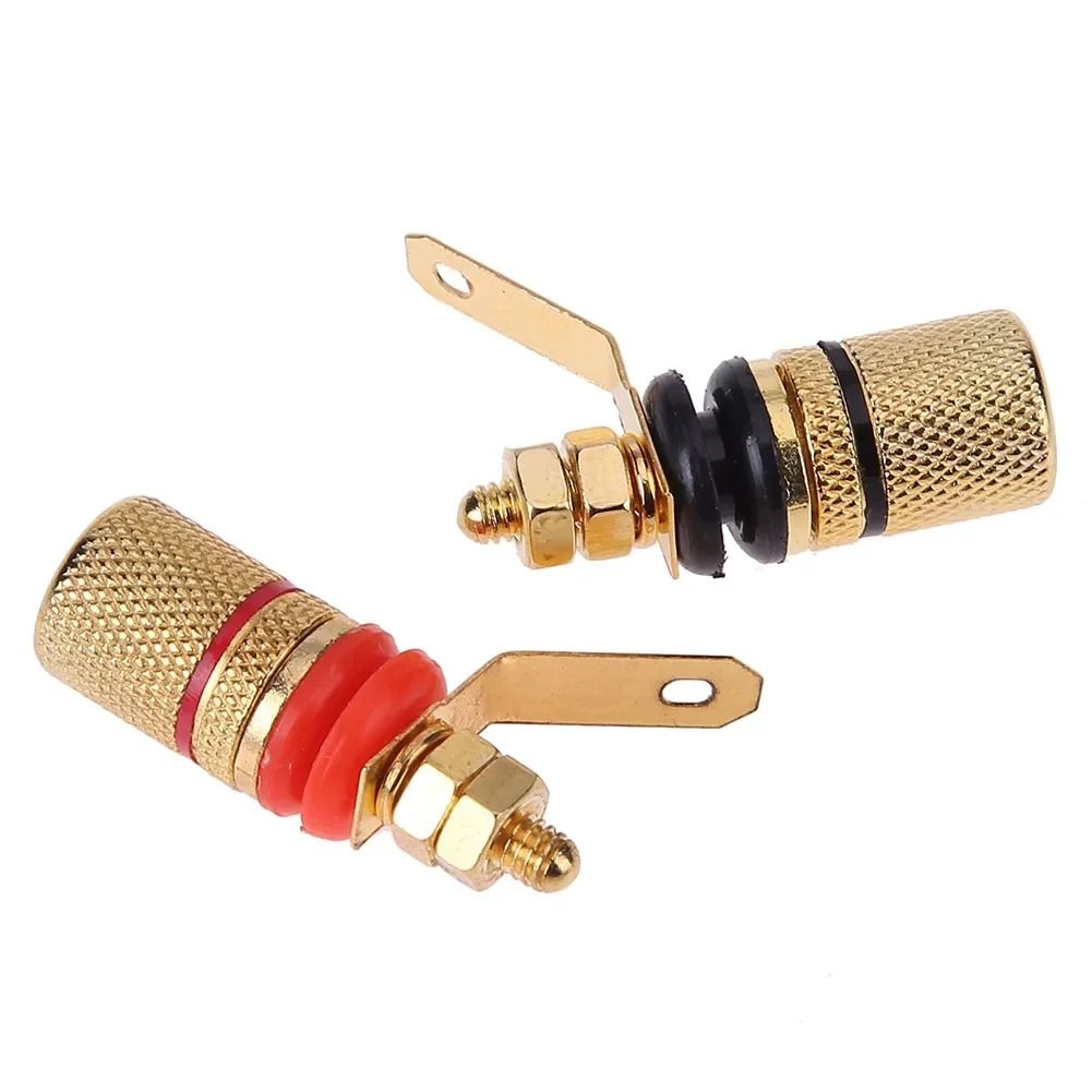 Gold Plated Amplifier Speaker Terminal Binding Post Set For 4mm Banana Plugs 4