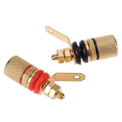 Gold Plated Amplifier Speaker Terminal Binding Post Set For 4mm Banana Plugs 4