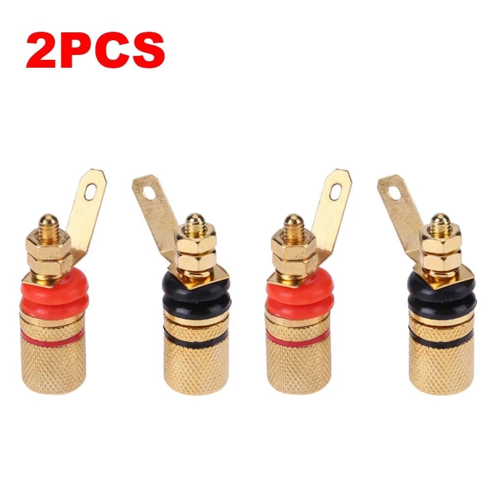 Gold Plated Amplifier Speaker Terminal Binding Post Set For 4mm Banana Plugs 8