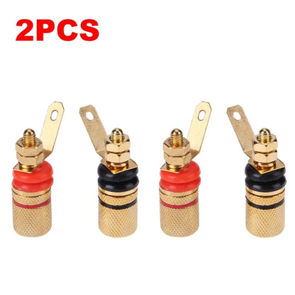 Gold Plated Amplifier Speaker Terminal Binding Post Set For 4mm Banana Plugs 8