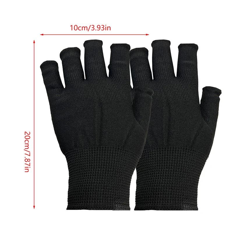 Anti UV Black Thin Nail Gloves For Gel Protection And Manicure Use 5