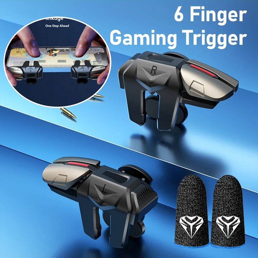 G21 Mobile Phone Game Trigger 6 Finger Aim Shooting Gamepad Joystick Controller
