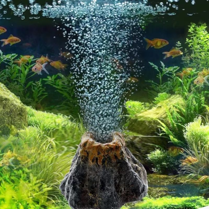Aquarium Volcano Bubble Stone Air Pump Fish Tank Decoration 4