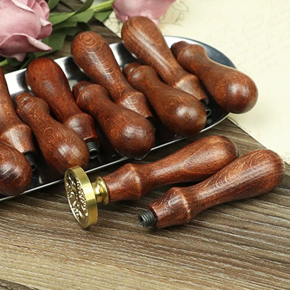 Rosewood Lacquer Handle Solid Wood Wax Seal Stamp Handle for Invitations and Crafting