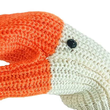 Creative Goose Shape Knitting Gloves Unisex Cartoon Swan Mittens Full Finger Winter Warm Gloves 3