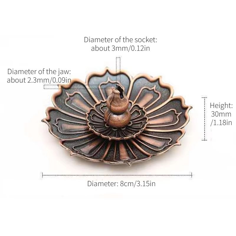 Lotus Incense Burner Metal Holder For Sticks And Cones 1
