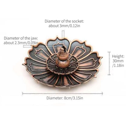 Lotus Incense Burner Metal Holder For Sticks And Cones 1
