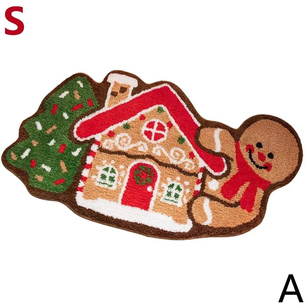Gingerbread Kitchen Rug Christmas Doormat  NonSlip Imitation Cashmere Floor Mat 7
