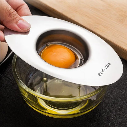 Stainless Steel Egg White Separator  Ergonomic Yolk Filter Funnel Spoon Tool 1