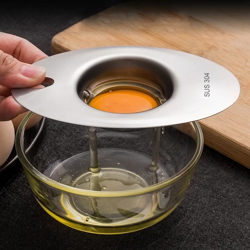 Stainless Steel Egg White Separator  Ergonomic Yolk Filter Funnel Spoon Tool 3