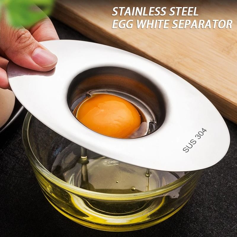 Stainless Steel Egg White Separator  Ergonomic Yolk Filter Funnel Spoon Tool 5