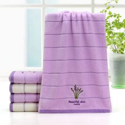 Aromatherapy Lavender Cotton Bath And Hand Towel Set 1