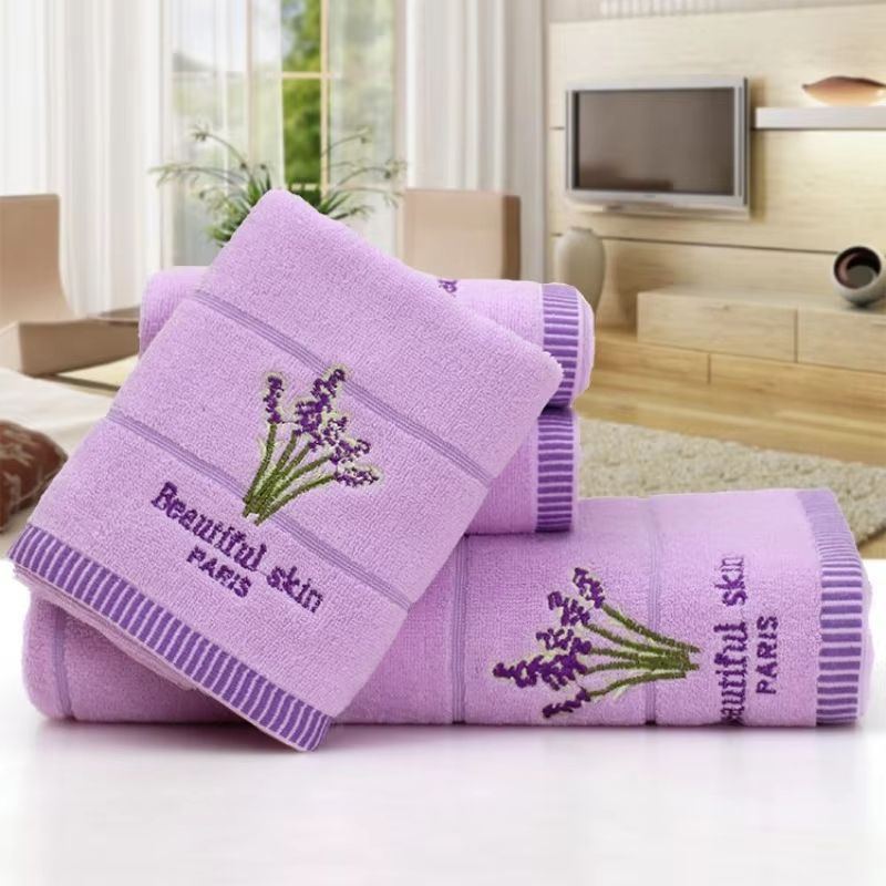 Aromatherapy Lavender Cotton Bath And Hand Towel Set 7