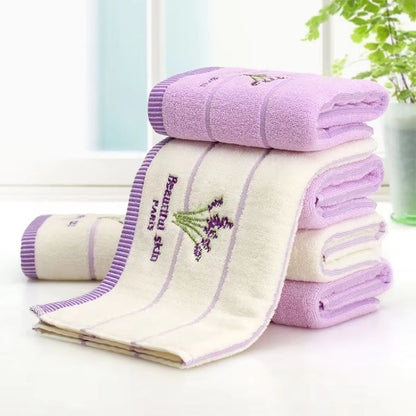Aromatherapy Lavender Cotton Bath And Hand Towel Set 8
