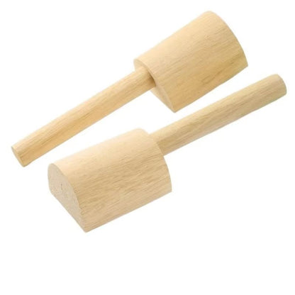 Wood Clay Patting Board Solid Wood Pottery Mallet Tool 1