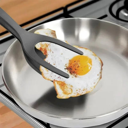 2in1 Nylon Flip Tongs With BuiltIn Egg Spatula And Steak Turner 1