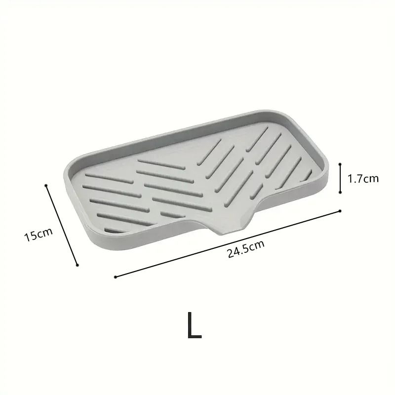 Silicone Faucet Mat Kitchen Sink Tray Soap Dispenser Sponge Drain Pad Countertop Organizer 7