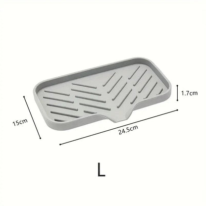 Silicone Faucet Mat Kitchen Sink Tray Soap Dispenser Sponge Drain Pad Countertop Organizer 7