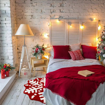 Christmas Imitation Cashmere Carpet Soft Non Slip Winter Bedroom Bathroom Foot Mat Home Decor Welco 5