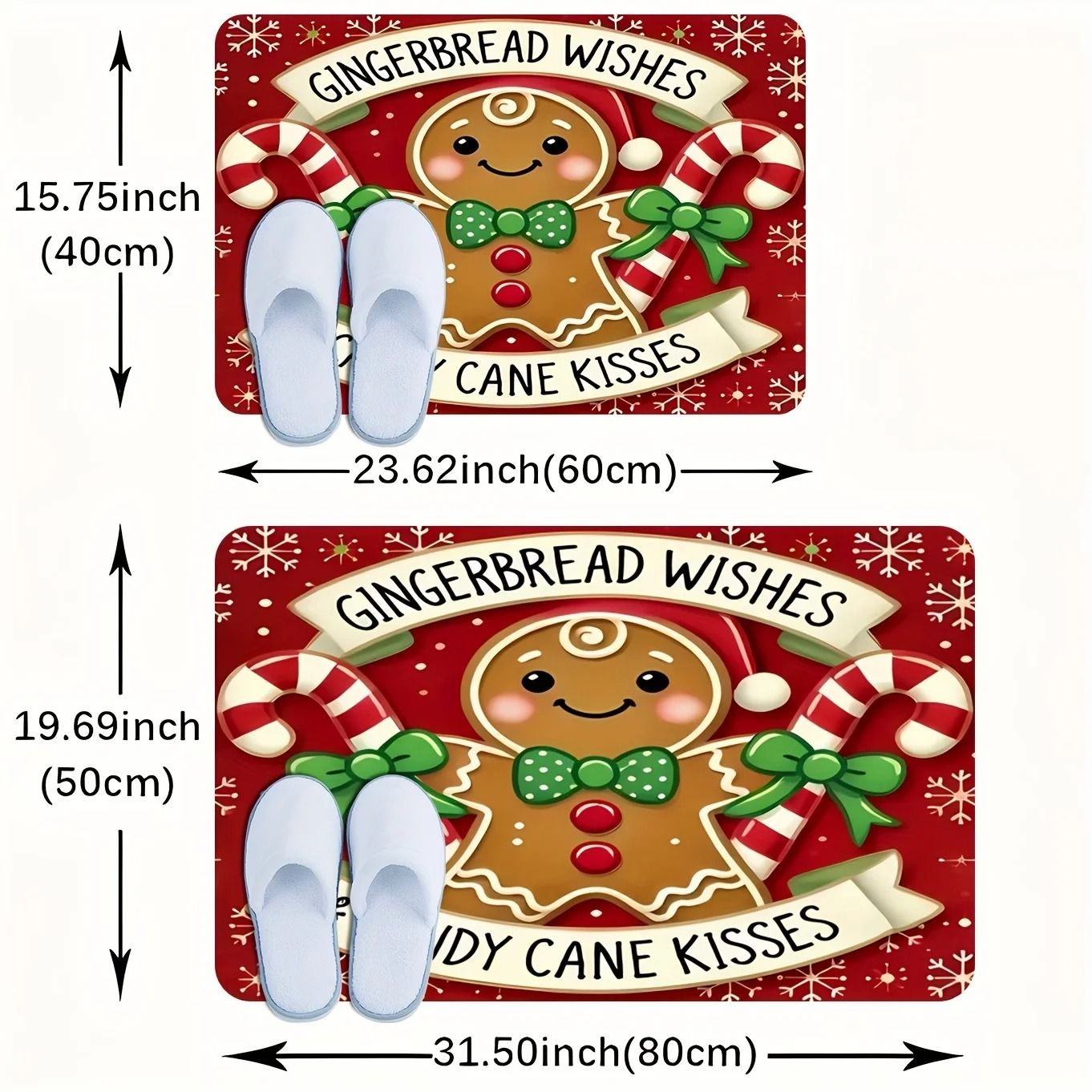 Christmas Carpet Gingerbread Man Doormat Soft Welcome Mat Living Room Rug For Bedroom Outdoor Home  6