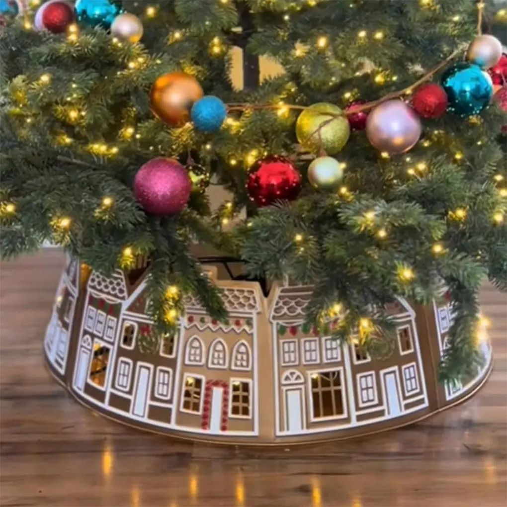 26 And 28 Inch LED Christmas Tree Collar PVC Tree Skirt Base Stand Holiday Decoration 3