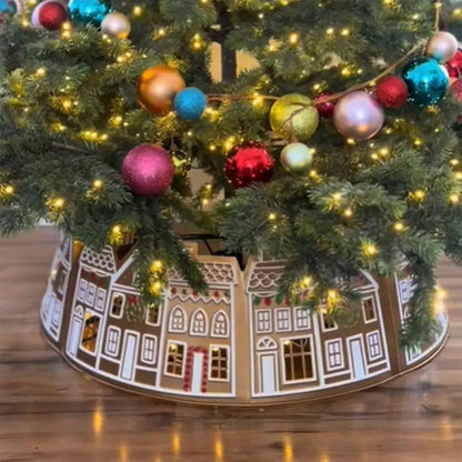 26 And 28 Inch LED Christmas Tree Collar PVC Tree Skirt Base Stand Holiday Decoration 3
