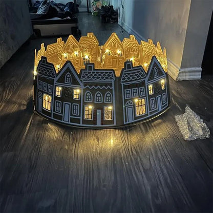 26 And 28 Inch LED Christmas Tree Collar PVC Tree Skirt Base Stand Holiday Decoration 4