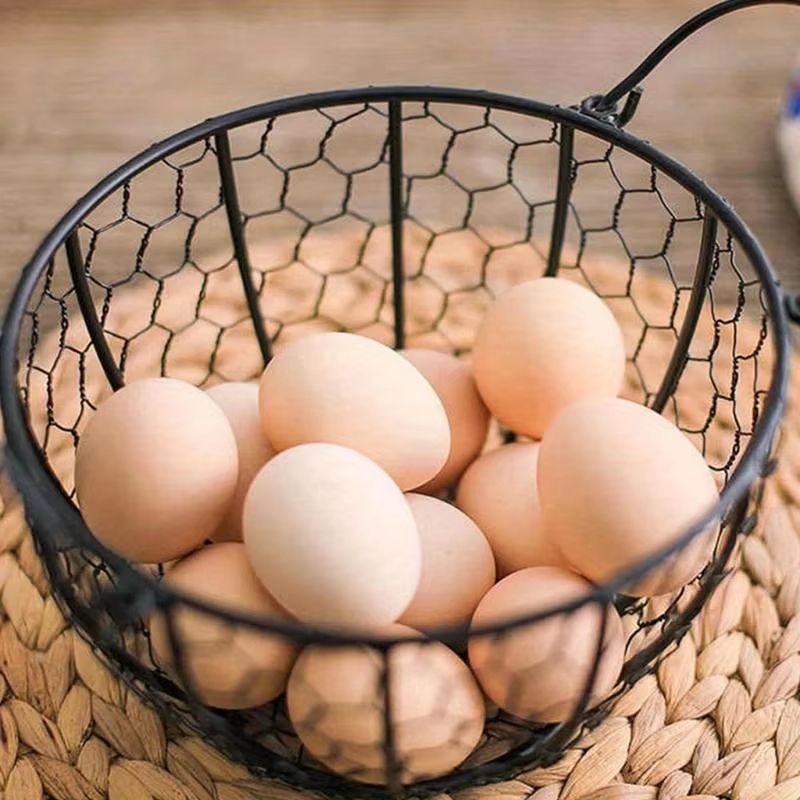 Kitchen Metal Wire Egg Basket With Farm Chicken Cover 5