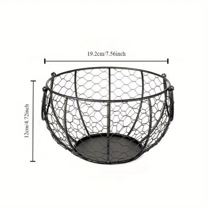 Kitchen Metal Wire Egg Basket With Farm Chicken Cover 6