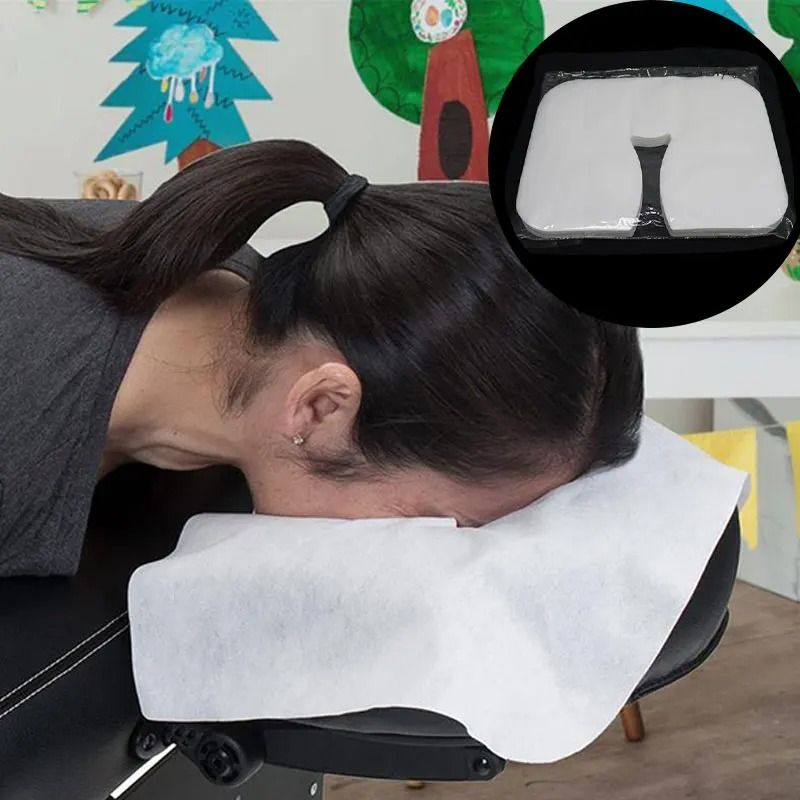 Disposable Non Woven Headrest Pillow Covers for Beauty Spa and Salon Bed Tables