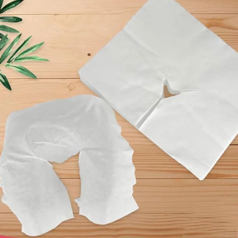 Disposable Non Woven Headrest Pillow Covers For Beauty Spa And Salon Bed Tables 1