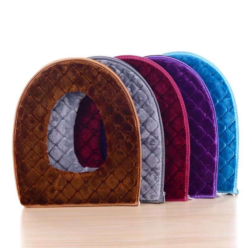 Plush Toilet Seat Cushion Winter Soft Washable Cover