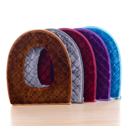 Plush Toilet Seat Cushion Winter Soft Washable Cover